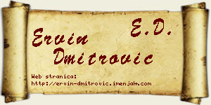 Ervin Dmitrović vizit kartica